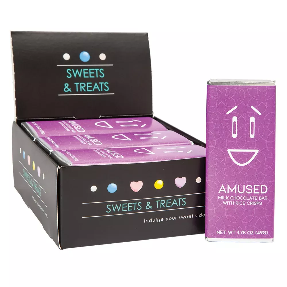 Amusemints Milk Chocolate with Crispy Rice Emotion Bar - 24 Count