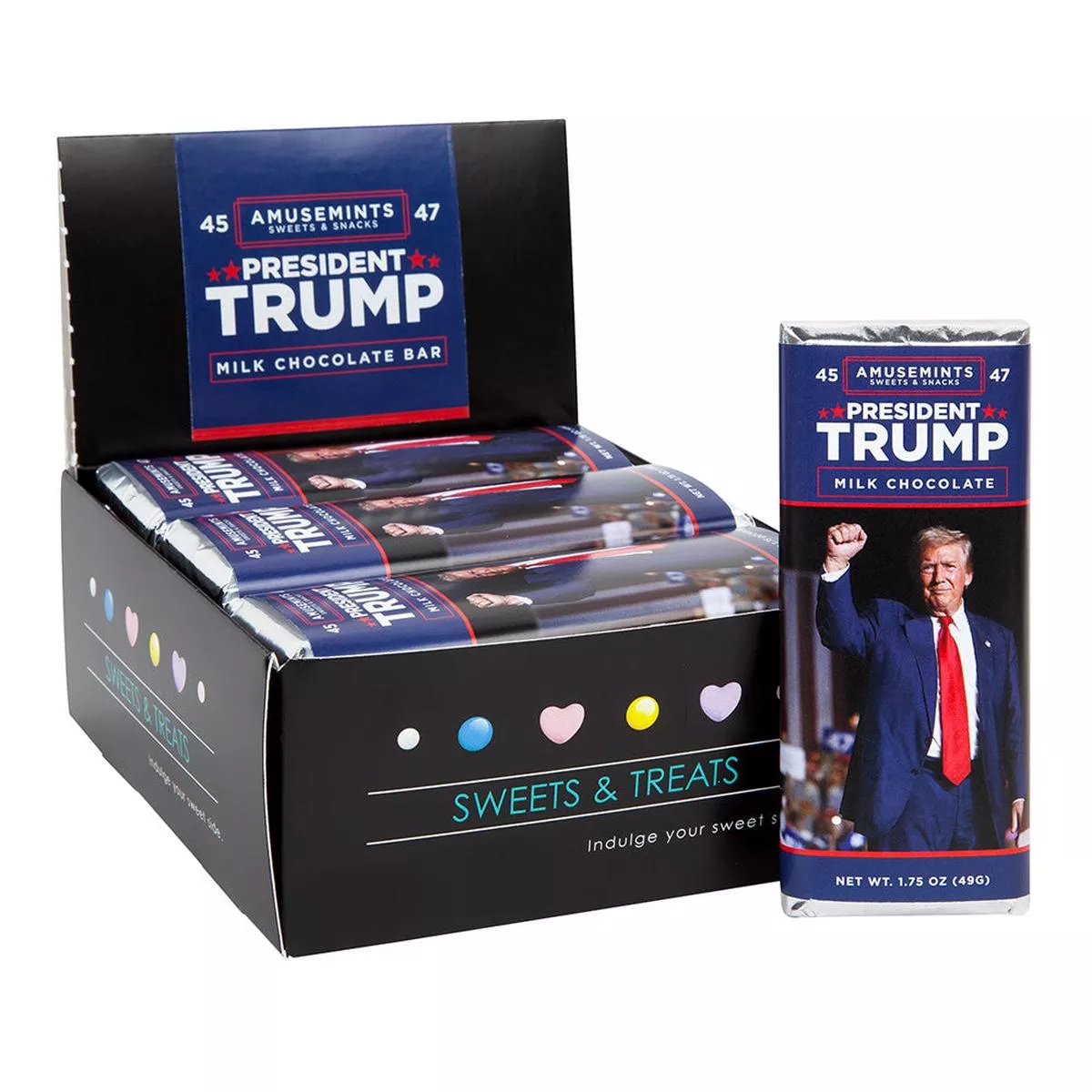 Amusemints President Trump Milk Chocolate Bars - 24ct