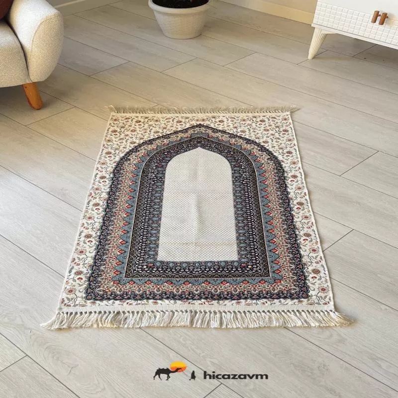 Anatolian Mihrab Design Prayer Rug (Cream)