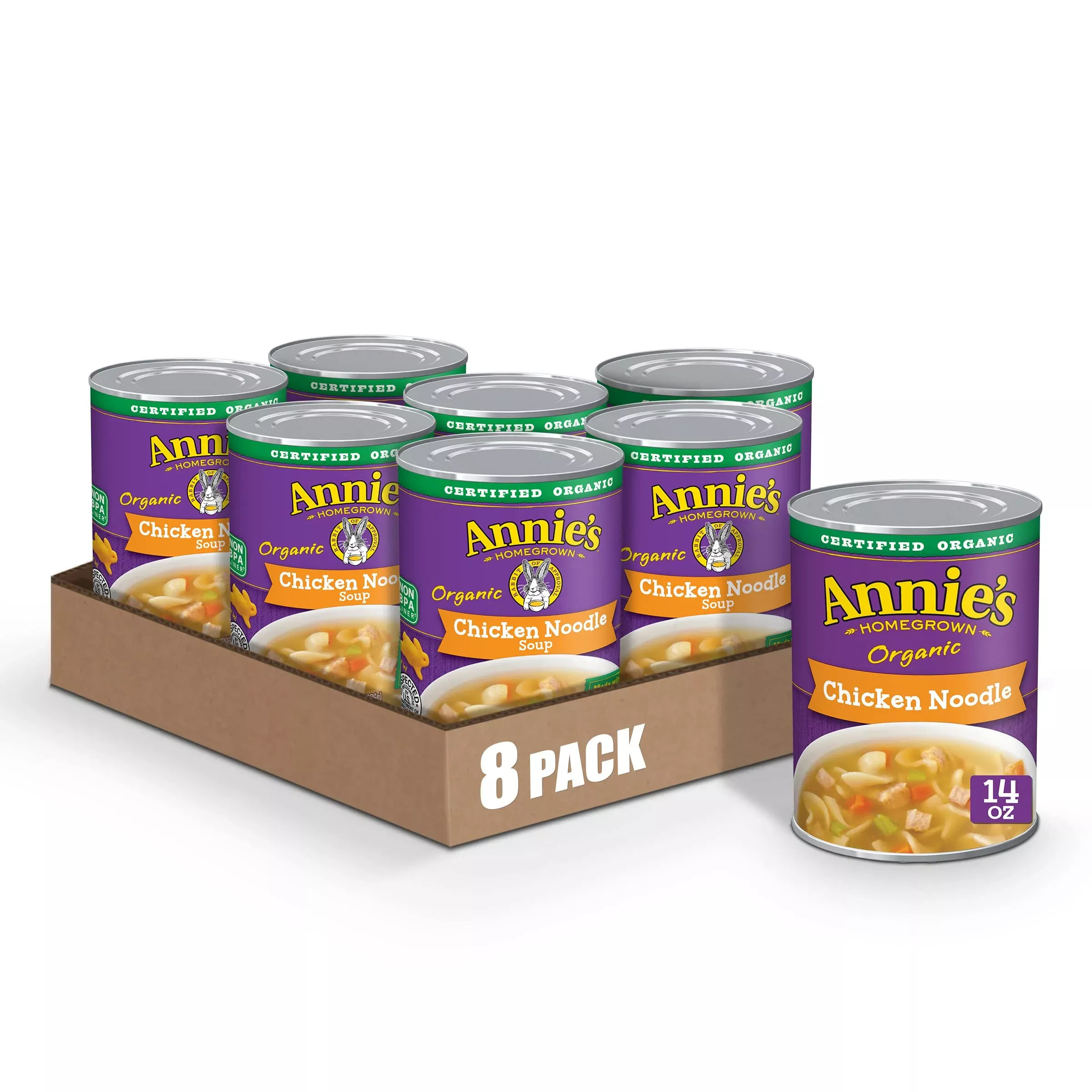 Annies Organic Chicken Noodle Canned Soup, Ready To Serve, 14 Oz. (Pack Of 8)