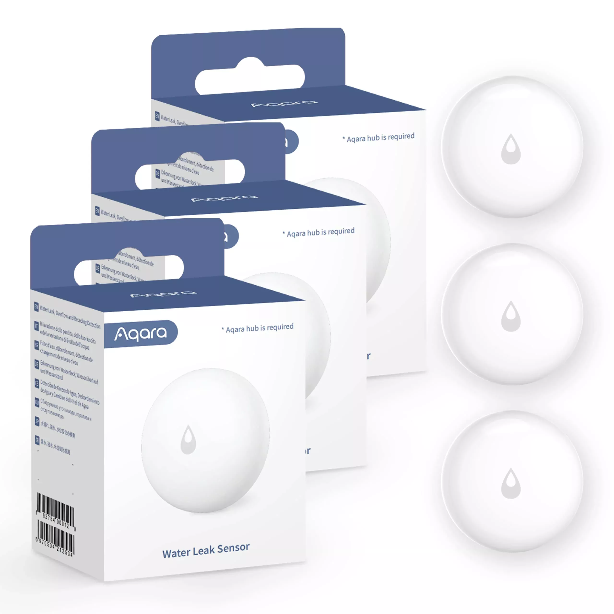 Aqara Water Leak Sensor Kit - 3 Pack, Requires Aqara Hub, Wireless Wat