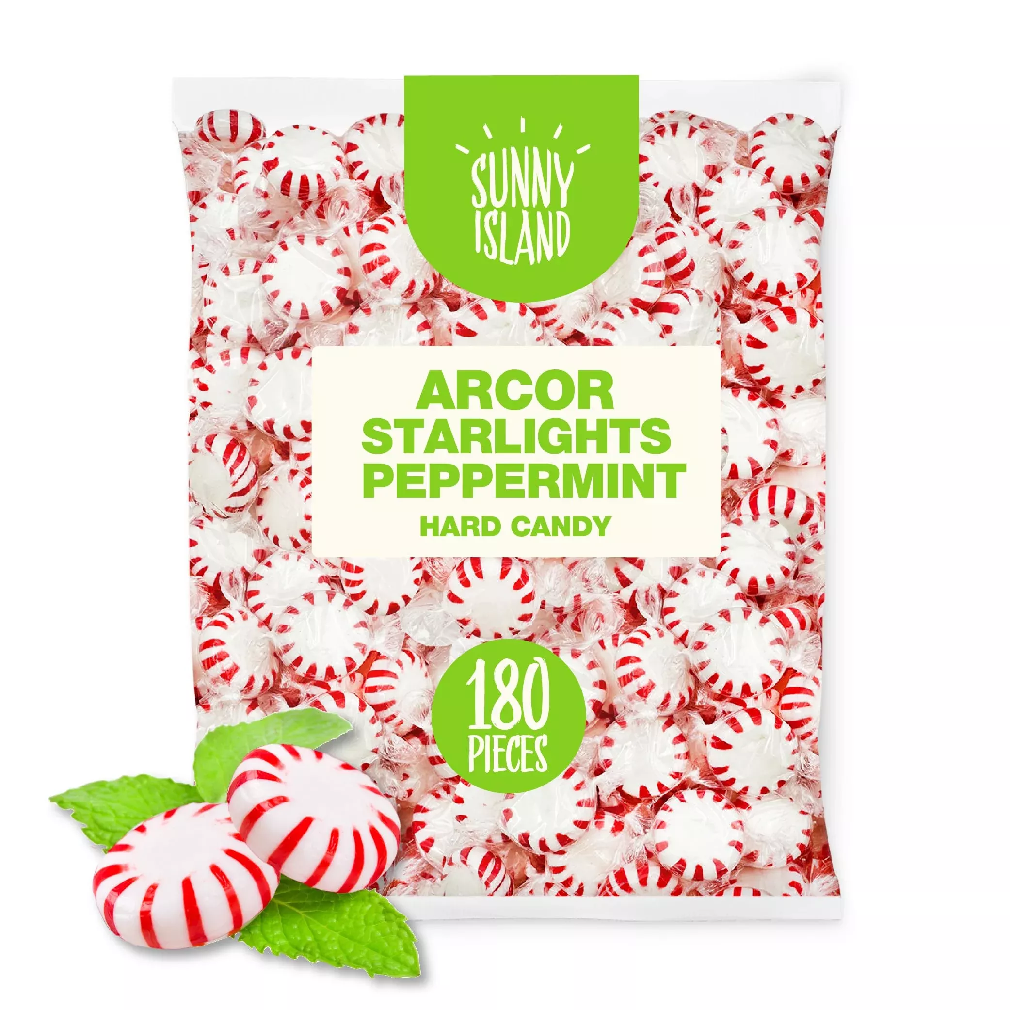 Arcor Starlight Peppermint | 2 Pound Bag, About 180 Pieces | Hard Candy Mints Bulk