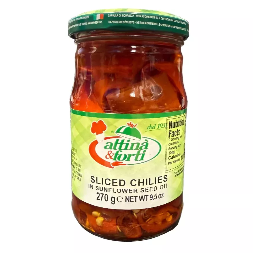 Attina Peperoncini Piccanti Tagliati, Sliced Chillies, 9.7 oz | 275g