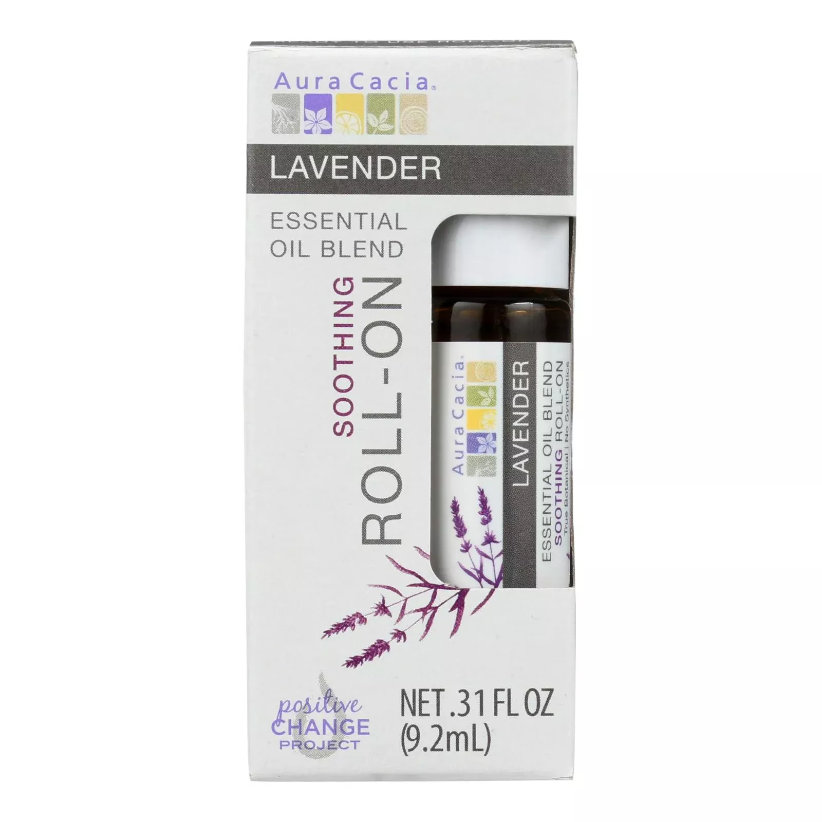 Aura Cacia - Roll On Essential Oil - Lavender - Case of 4 - .31 fl Ounce