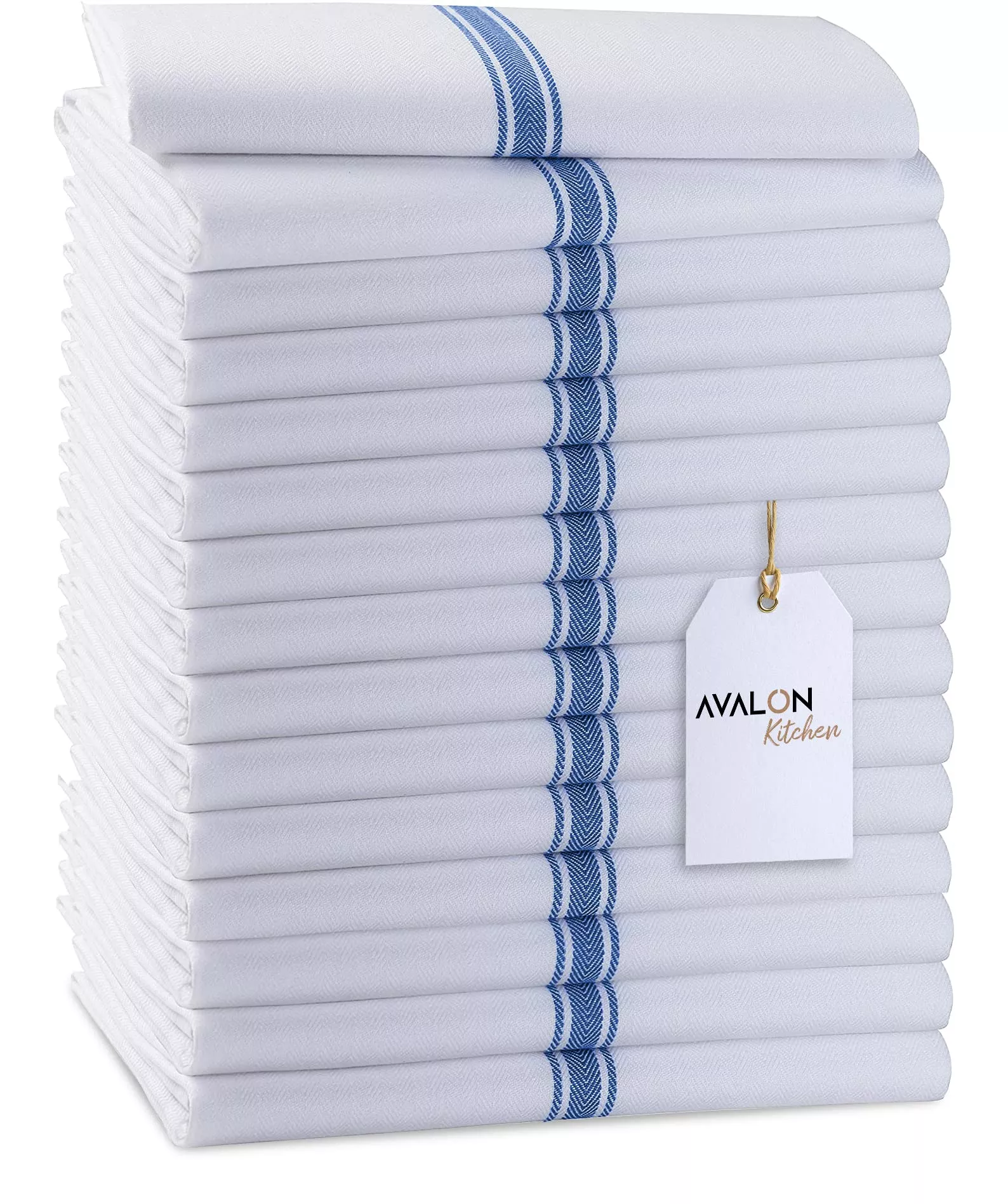 Avalon Dish Towels Set (Value Pack Of 15) Size 15X25 Inch, 100% Cotton