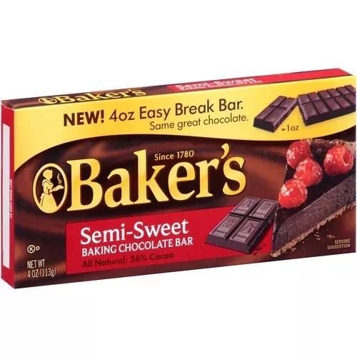 Baker'S, Semi Sweet Baking Chocolate Squares, 4Oz Box (Pack Of 4)