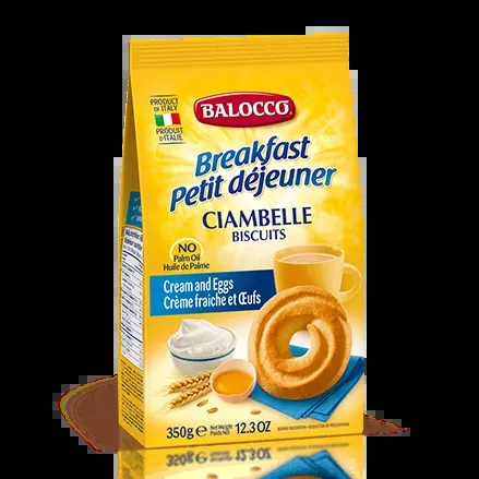 Balocco Ciambelle Biscuits, Cream & Egg Cookies, 24.6 oz | 700g