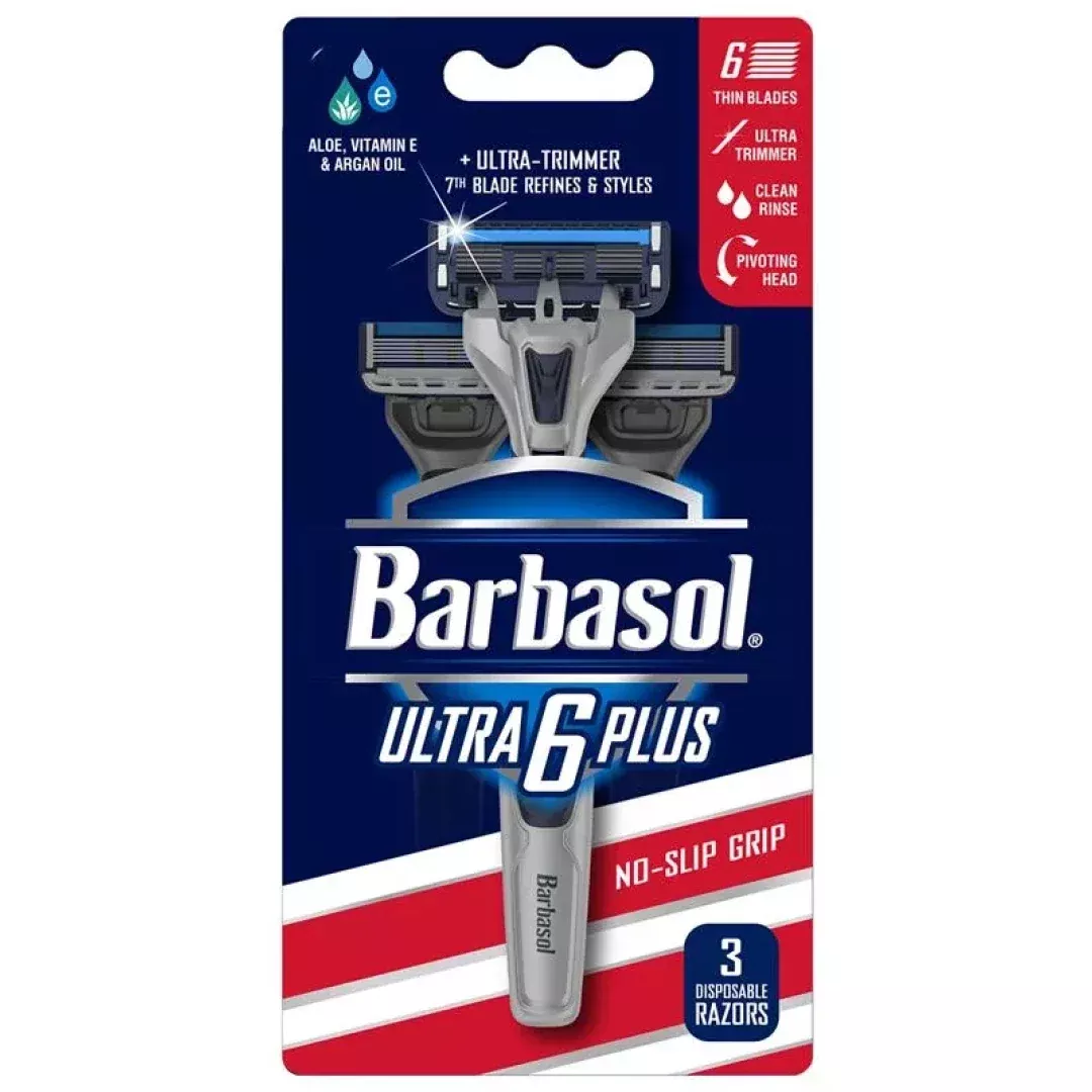 Barbasol Ultra 6 Plus Disposable Razor with Trimmer - 3ct