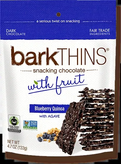 barkTHINS, Chocolate w/ Fruit, Blueberry Quinoa w/ Agave, 4.7 OZ