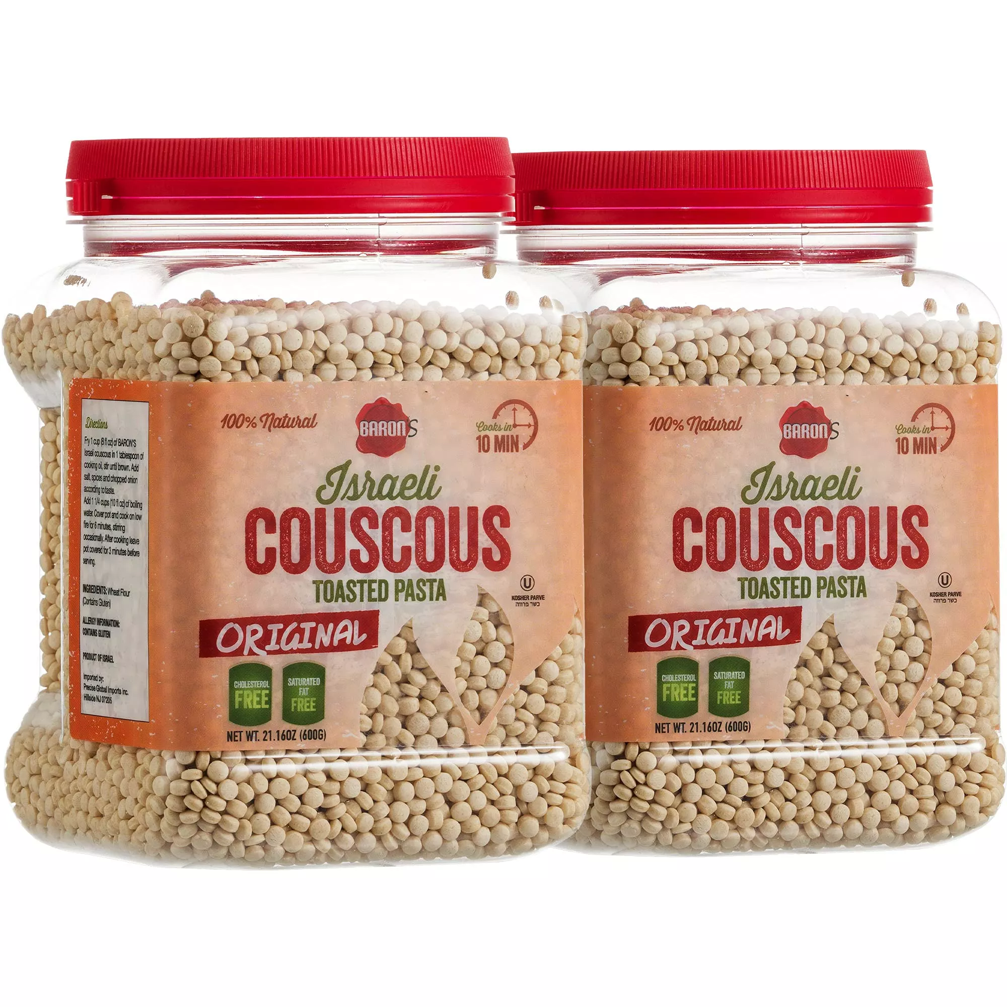 Barons Original Israeli Couscous Toasted Pasta | 100% Natural Pearled Noodles For Salads, Soups & Side Dishes | Cooks In 10 Minu