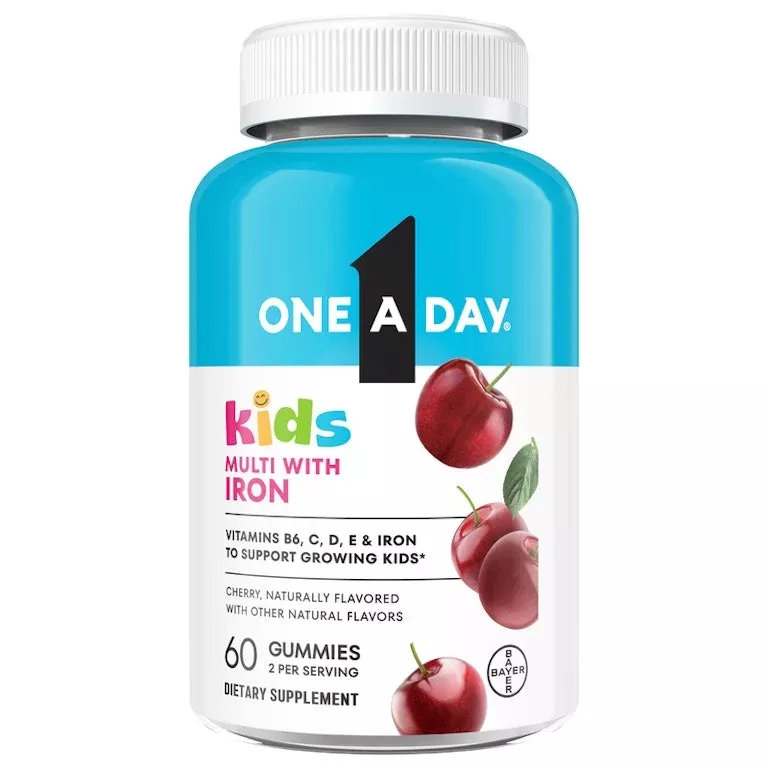 Bayer One A Day Kids Gummies Cherry Multi with Iron 60 Piece - Case of 24