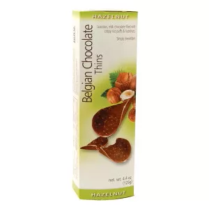 Belgian Chocolate Thins, Hazelnut, 4.4 oz | 125g