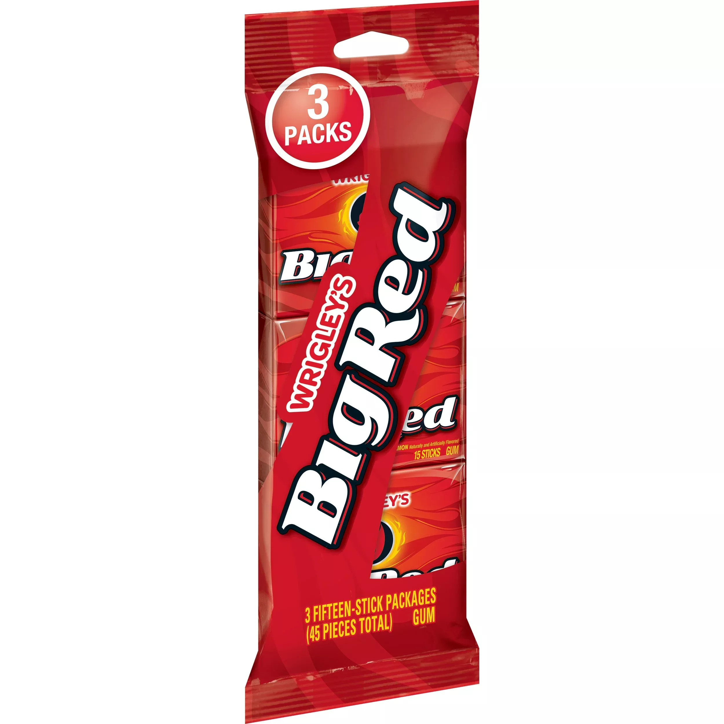 Big Red Wrigley'S Cinnamon Gum, 3 Fifteen-Stick Packs (45 Pieces Total)