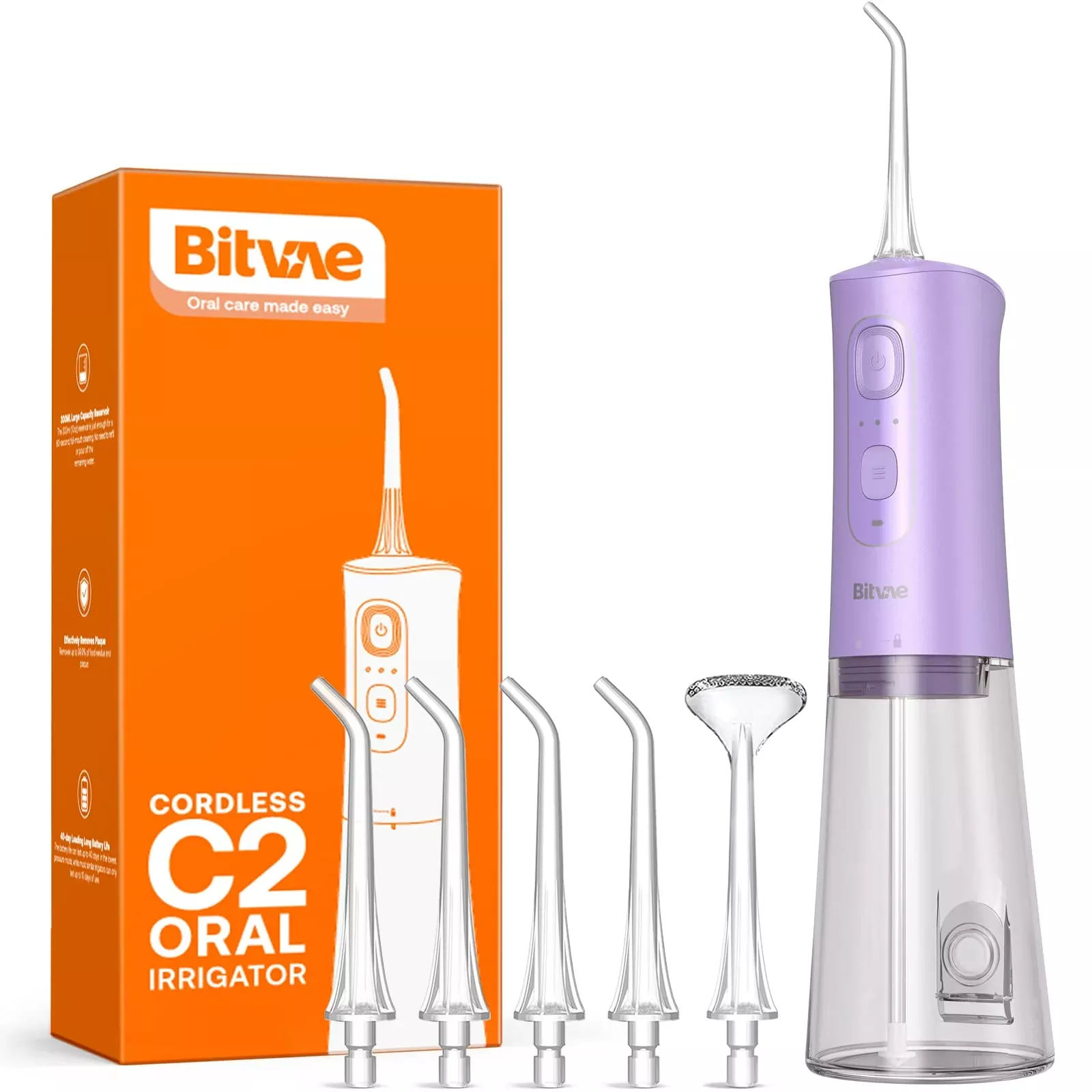 Bitvae Cordless Water Dental Flosser For Teeth, Portable 300Ml Water T