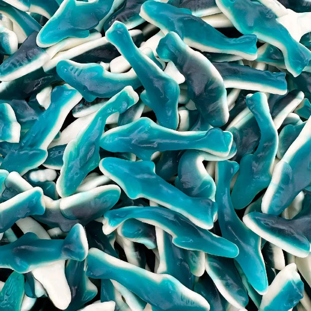 Blue Sharks Gummy Candy | 2-Pound Bag | Blue Raspberry Flavor