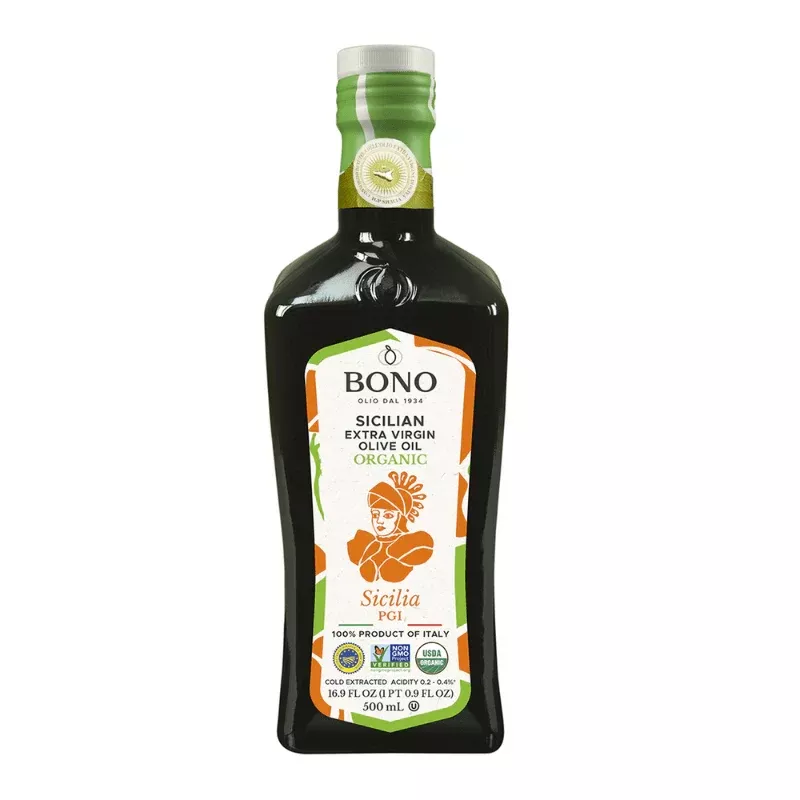 Bono Sicilia PGI Organic Extra Virgin Olive Oil – 100% Italian, 16.9 oz