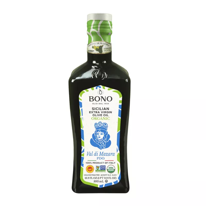 Bono Sicilian Certified PDO Val Di Mazara Organic Extra Virgin Olive Oil, 16.9 oz