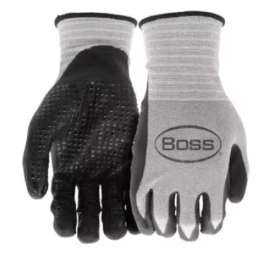 Boss Glove Tactile Grip Black Dot Nitrile Gloves - 3 Pair