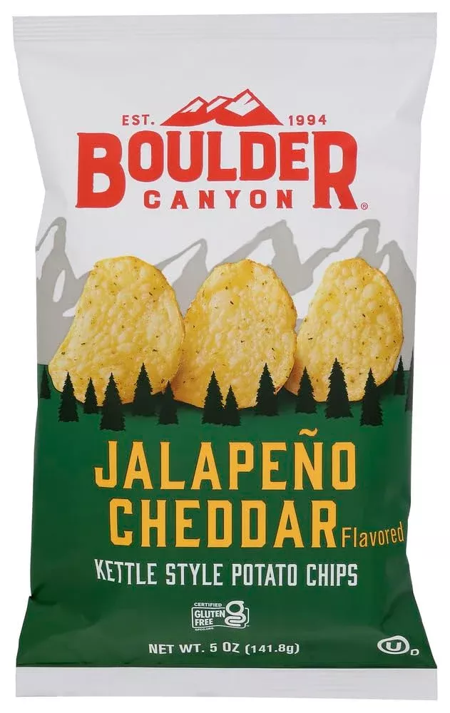 Boulder Potato Chips, Jalapeno Cheddar, 5-Ounce Bags (Pack Of 12)