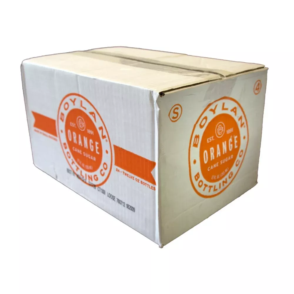 Boylan Bottling Orange Bottle 6/4 Pack Case - 12 Fluid Ounce - 24 Per Case