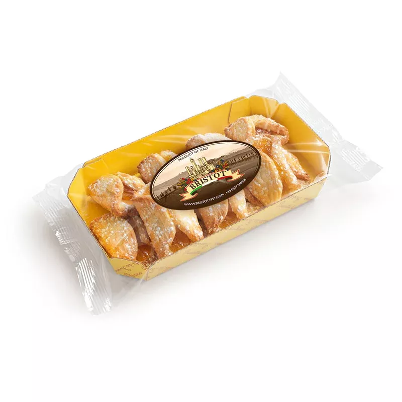 Bristot Bauletti Pastries Apricot Jam, Shortbread with Apricot Jam, 7 oz | 200g
