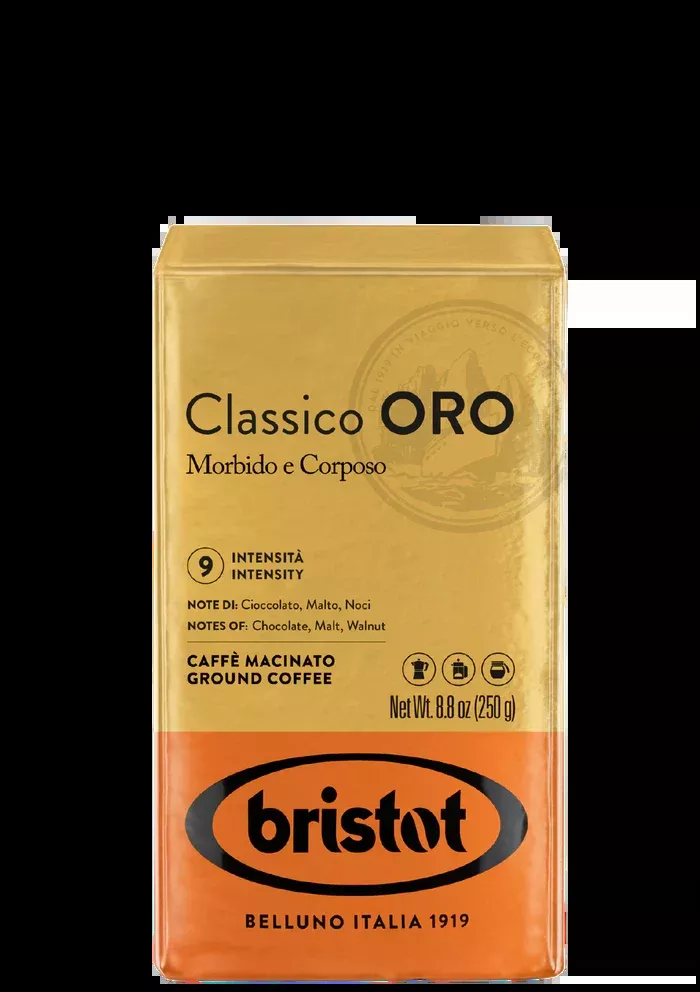 Bristot Classico Oro, Ground Coffee, 9 Intensity, Medium Roast