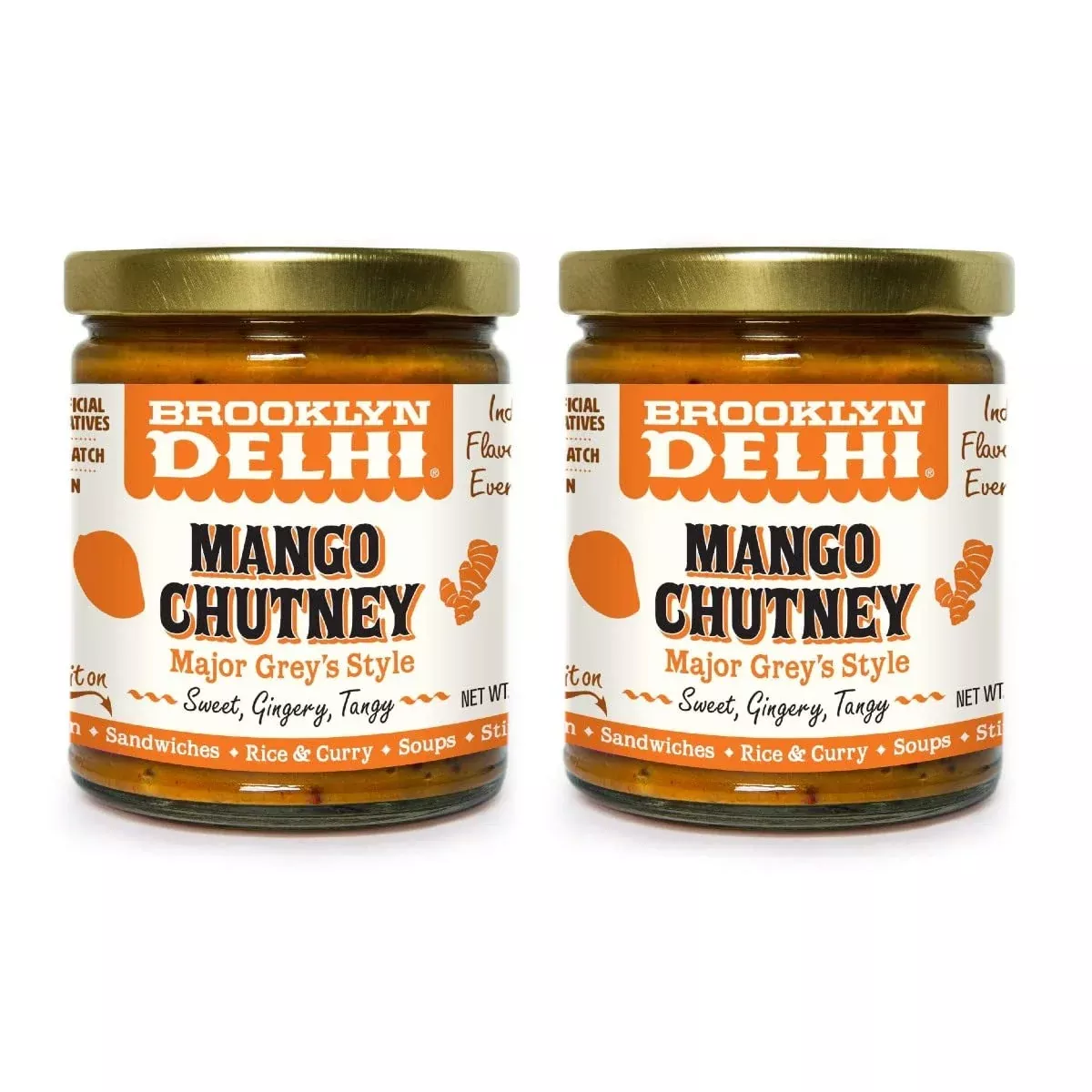 Brooklyn Delhi Mango Chutney - 9 Ounces - Made With Ripe Mangos, Golden Raisins, Fresh Ginger, Garam Masala, And Lemon Juice For