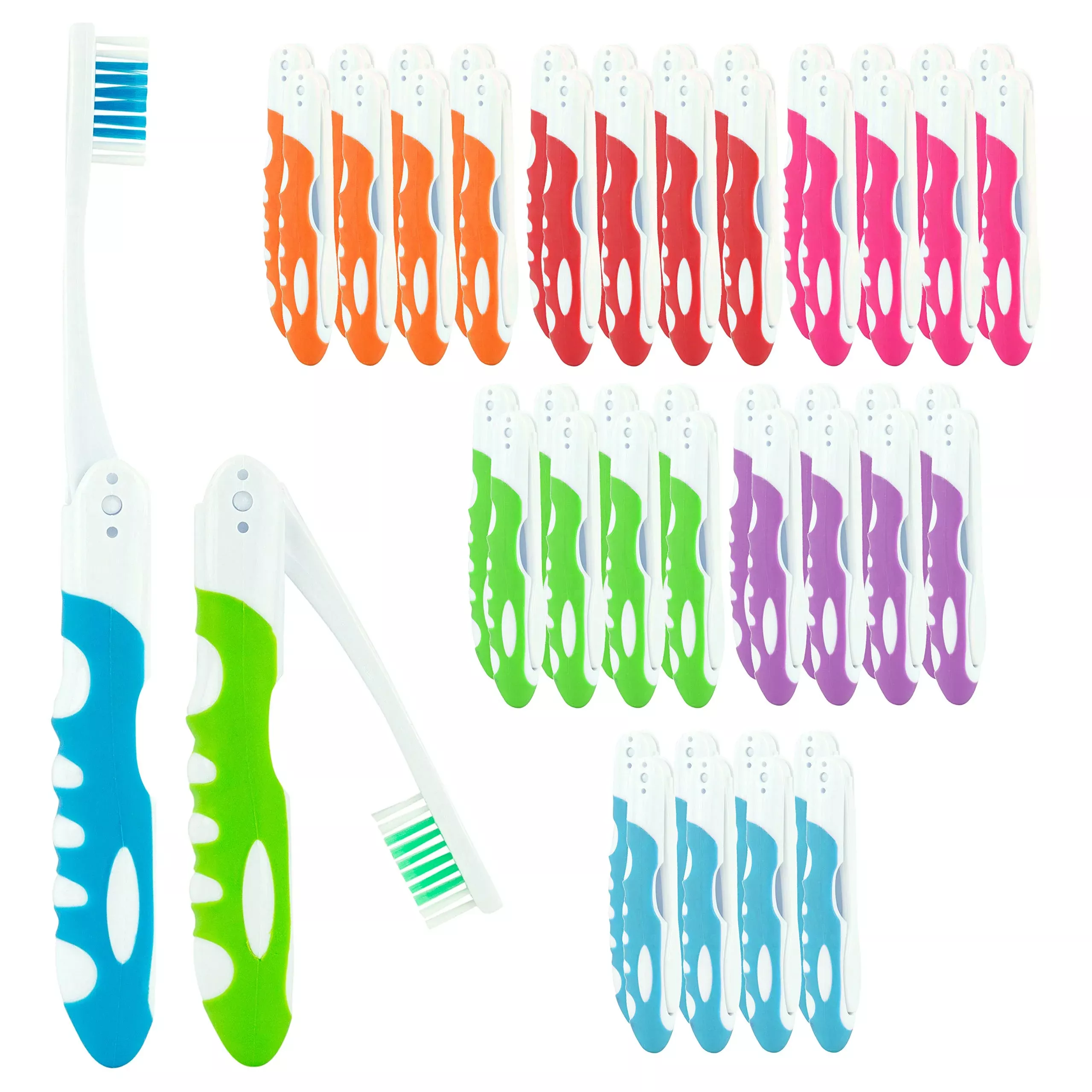 Bulk Travel Toothbrushes, Individually Wrapped Portable Toothbrush, Ma