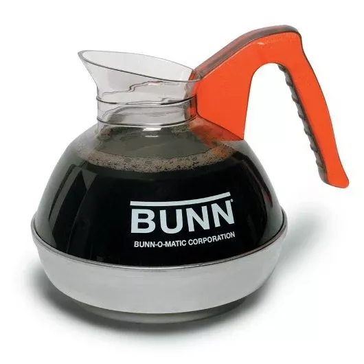 Bunn-o-matic/equipment Bunn Orange Handle Easy Pour Glass Decaffeinated Coffee Decanter 1 - 24 Cnt - 24 Count - 1 Per Case