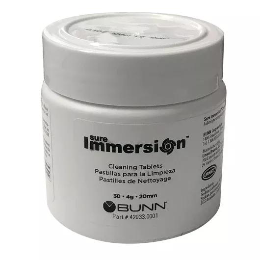 Bunn-o-matic/equipment Sure Immersion Cleansing Tablets Jar, 30 Count Bottle