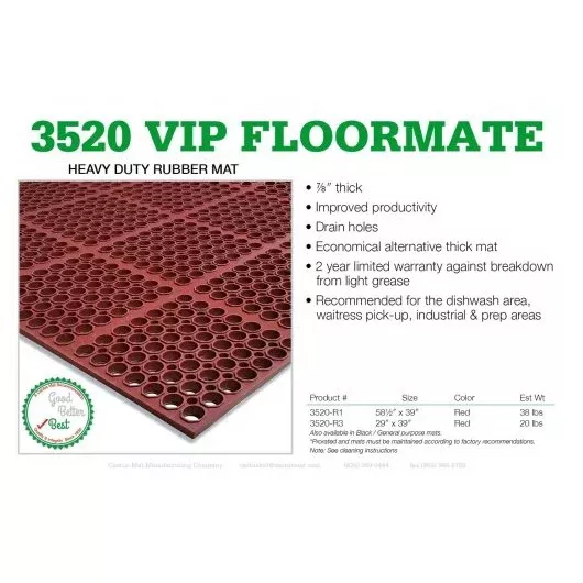 Cactus Mat Mfg. Co. Cactus Mat Vip Floor Mat Red 58 Inches Extra 39" 1 - 1 Each - 1 Per Case