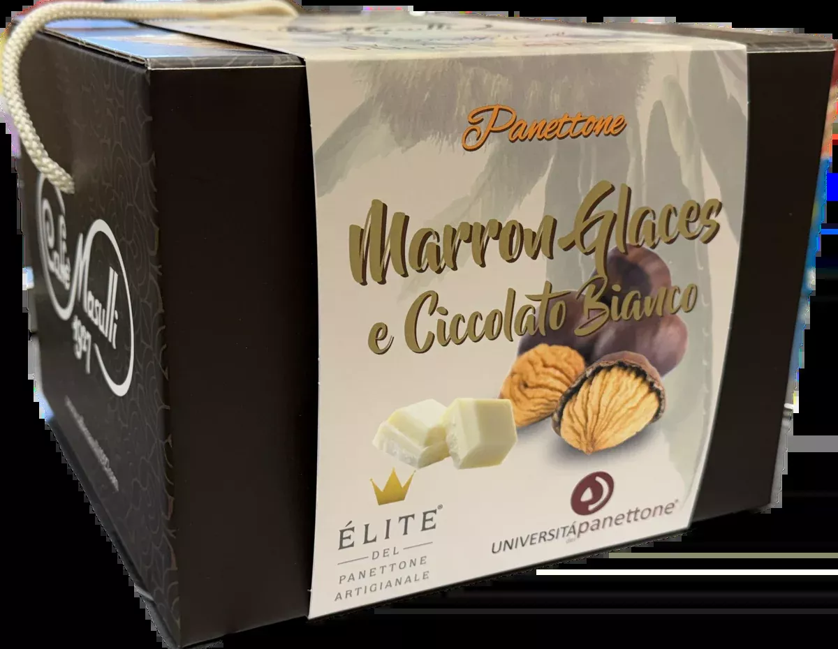 Caffe Masulli Panettone Marron-Glacés & White Chocolate, 35.27 oz | 1kg