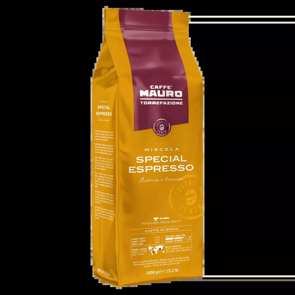 Caffe Mauro Special Espresso Beans, 9/10 intensity Dark Roast, 2.2 lb | 1000g