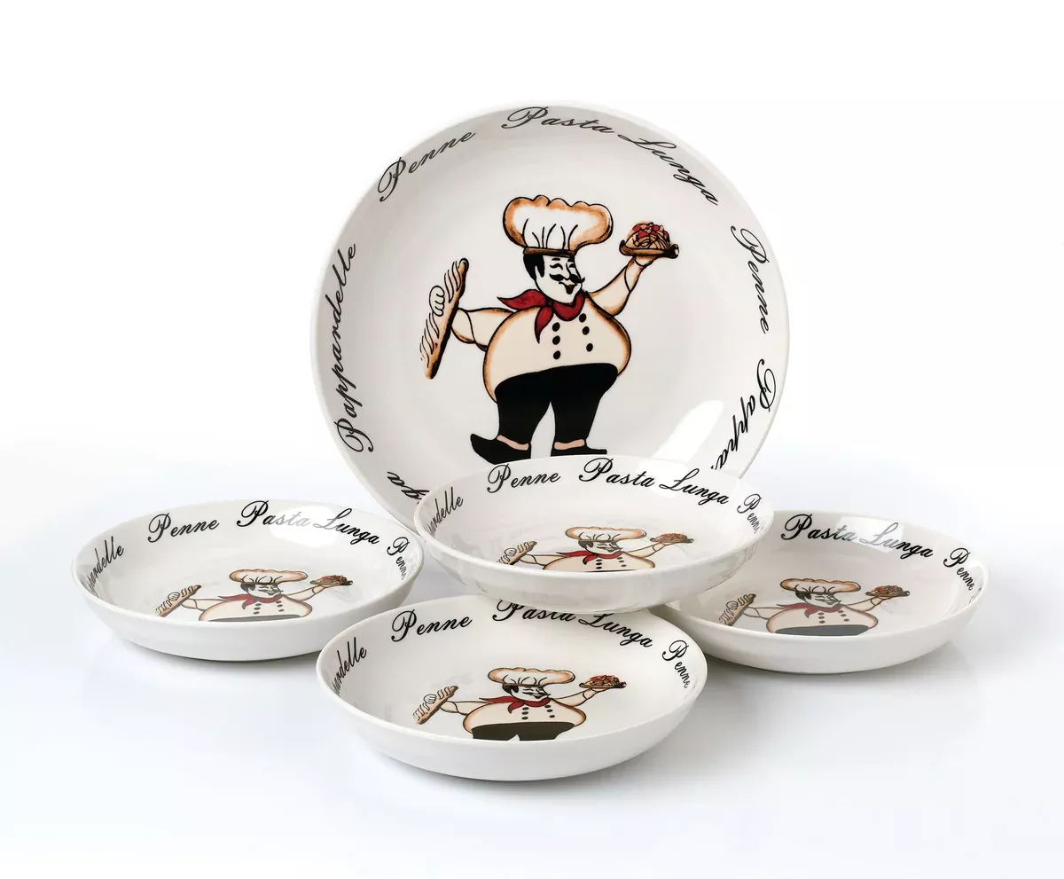 Chef 5 Piece Porcelain Pasta Set