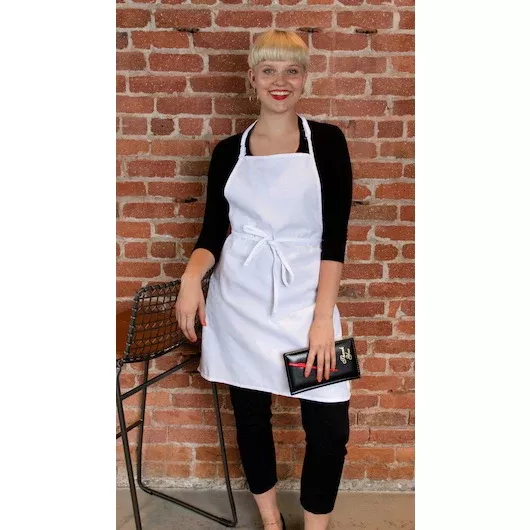 Chef Revival John Ritzenthaler Chef White with Pencil Pocket Bib Apron 1 - 12 Each - 1 Per Case