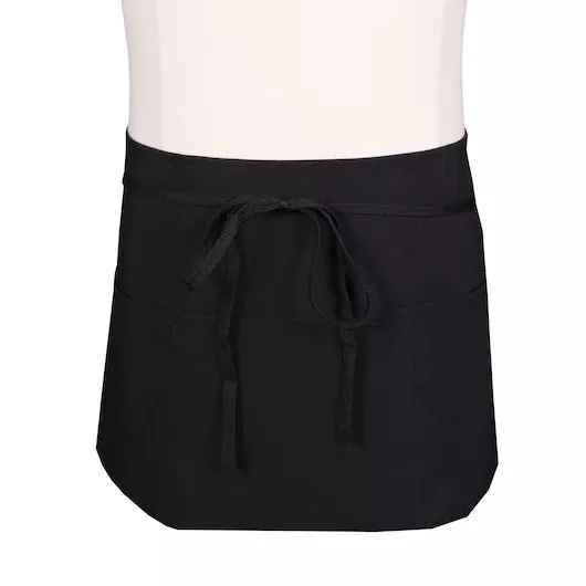 Chef Revival Waist Apron Black with 3 Pocket 1 - 1 Cnt - 1 Count - 1 Per Case
