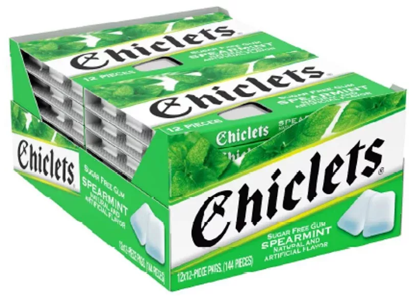 Chiclets Spearmint Gum - 12ct