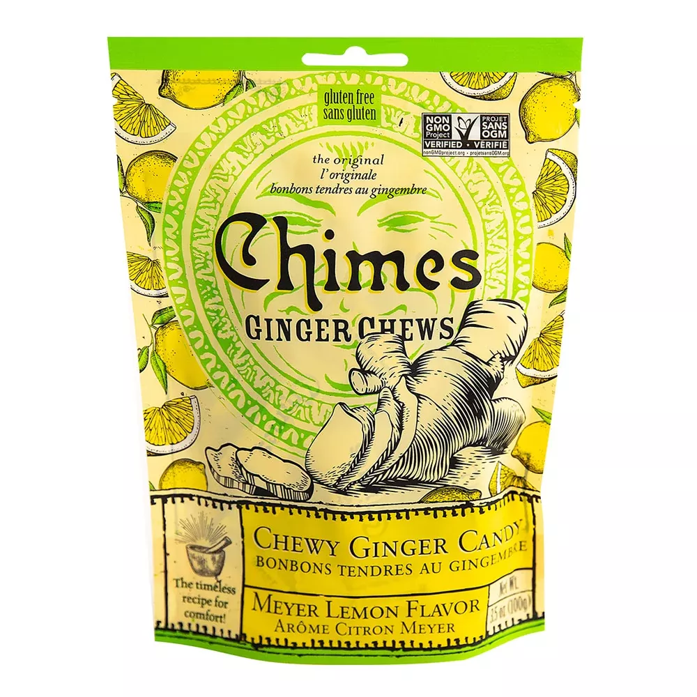Chimes Meyer Lemon Ginger Chews Candy - 12 Count