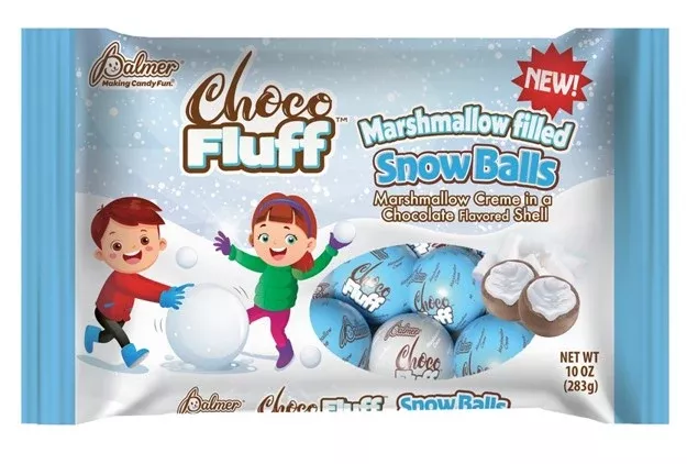 Chocofluff Snowballs Chocolate Marshmallow Candy - 10 oz 12ct