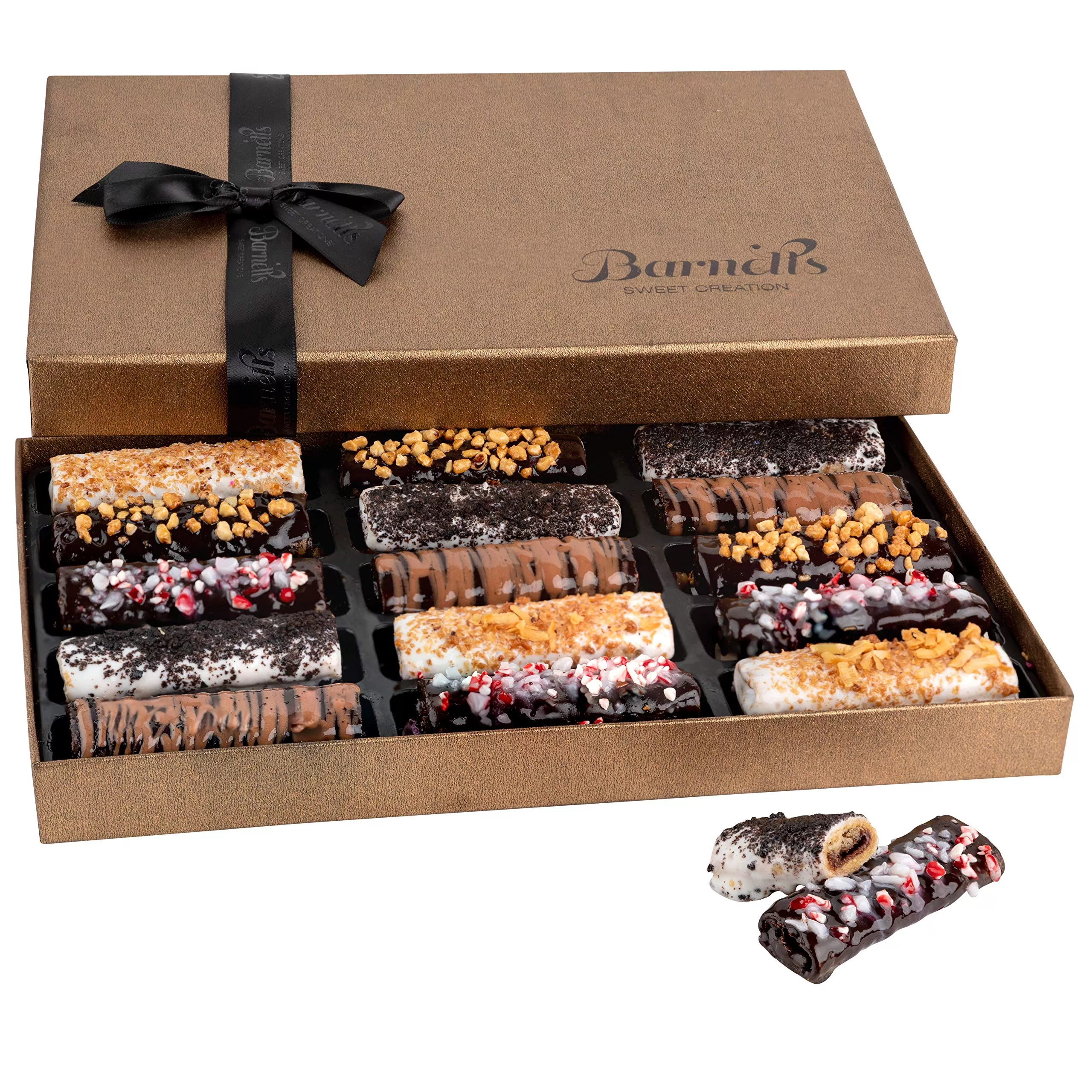 Chocolate Gift Baskets, 15 Crepes Cookie Chocolates Box, Covered Cookies Holiday Gifts, Prime Gourmet Candy Basket, Mens Food De