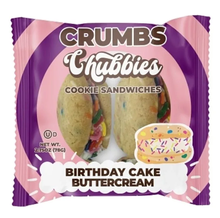 Chubbies Birthday Cake Cookie Sandwich - 12ct