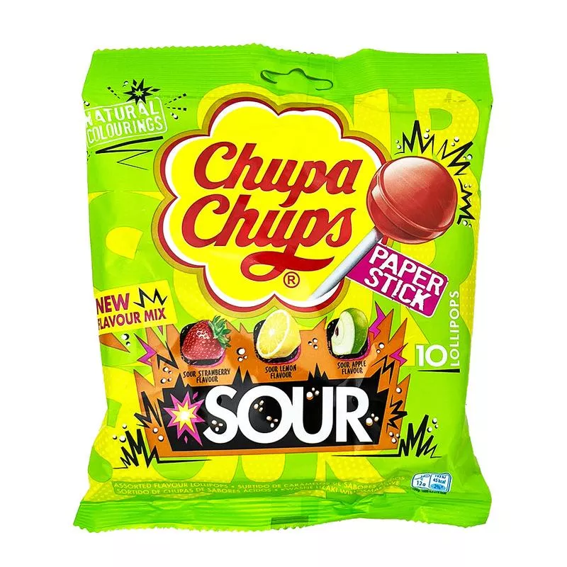 Chupa Chups Sour Lollipops 10ct - 120g