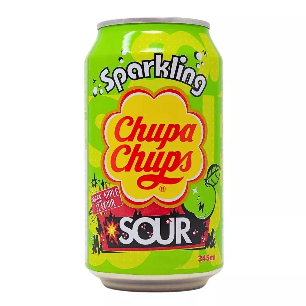 Chupa Chups Sparkling Sour Green Apple - 345mL