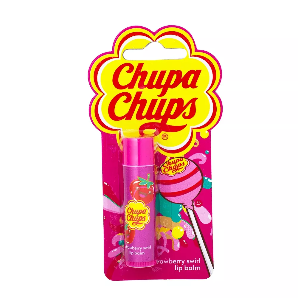 Chupa Chups Strawberry Swirl Lip Balm - 0.14oz.