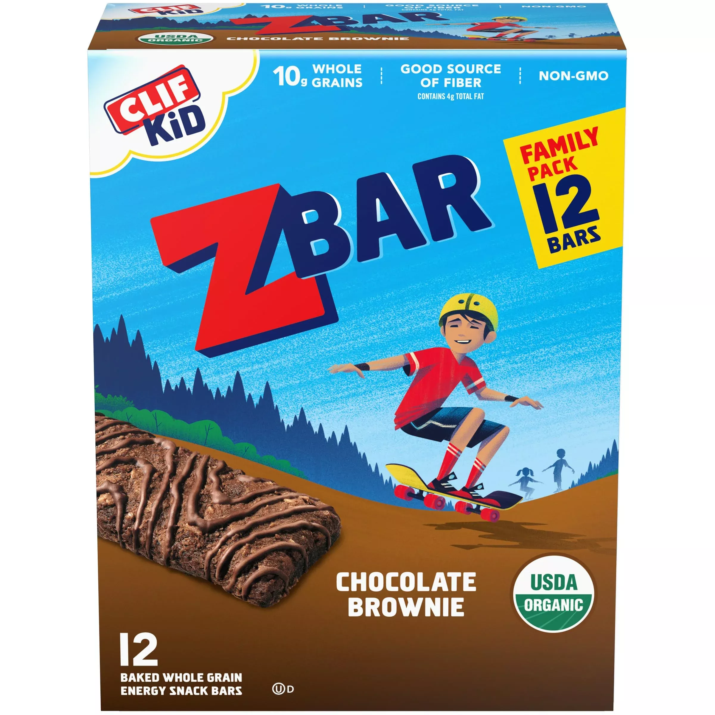 Clif Kid Zbar - Chocolate Brownie - Soft Baked Whole Grain Snack Bars - Usda Organic - Non-Gmo - Plant-Based - 1.27 Oz. (18 Pack)