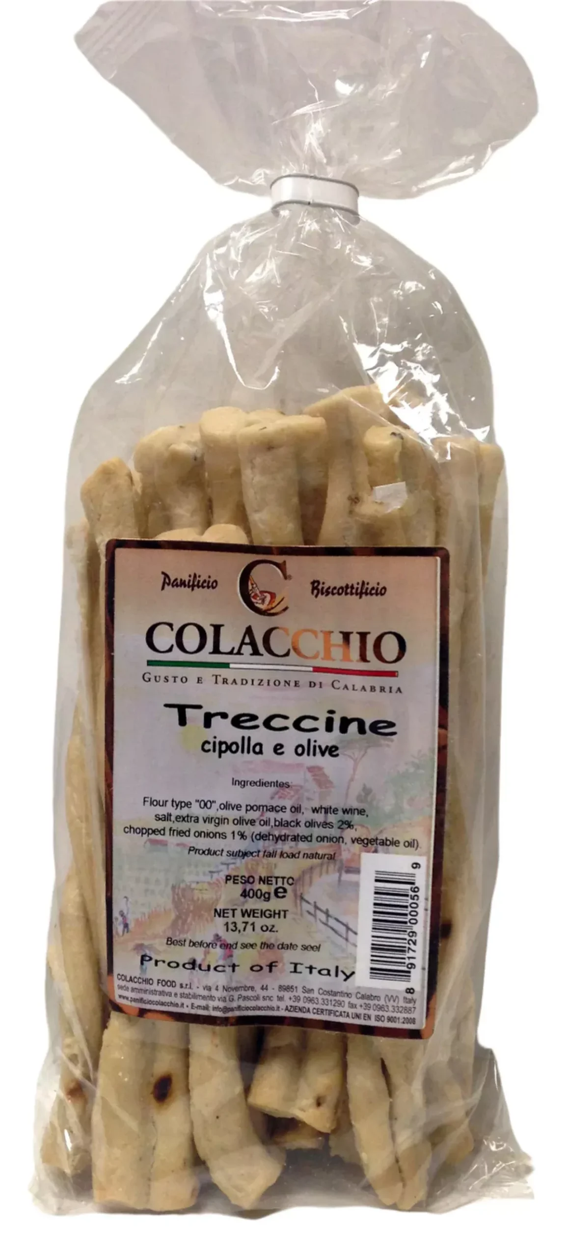 Colacchio Treccine Cipolla e Olive,14 oz |400g