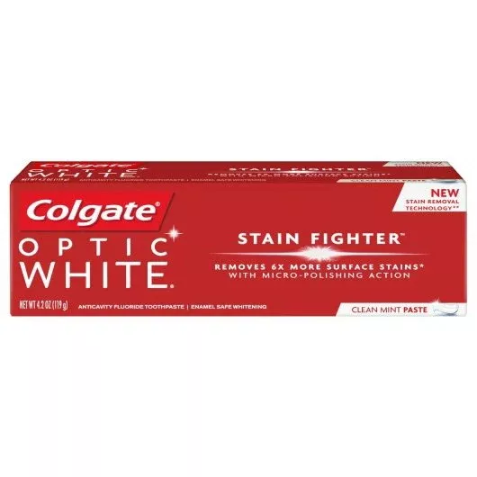Colgate-palmolive Colgate Optic White Toothpaste Stain Fighterclean Mint Toothpaste 4 - 6 - 4.2 Ounce
