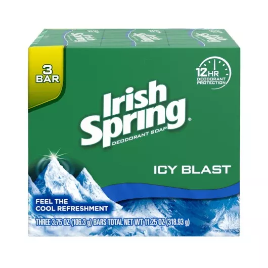Colgate-palmolive Irish Spring Bar Soap Icy Blast 3 Bar 18 - 11.25 Ounce