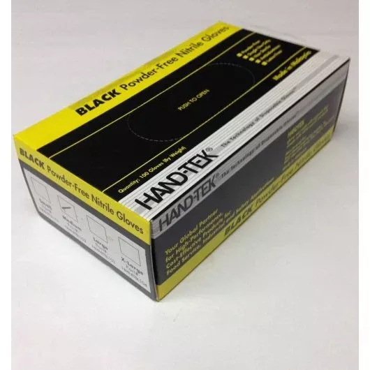 Commodity Disposables Hand-tek Glove Black Nitrile Powder Free Small 10 - 100 Cnt - 100 Count - 10 Per Case