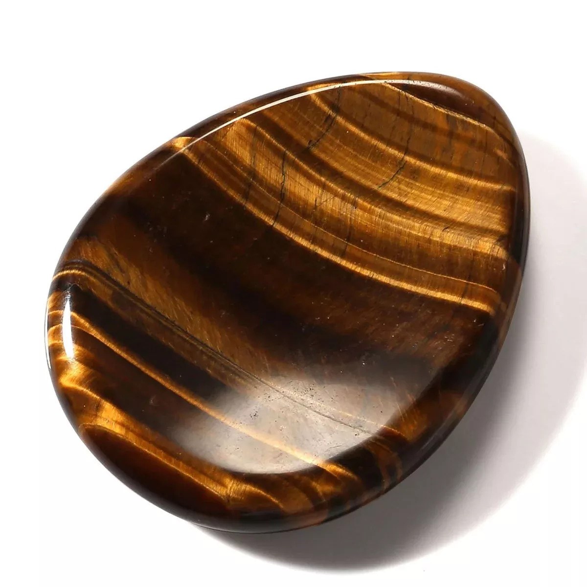 Crystaltears Tiger'S Eye Thumb Worry Stone Healing Crystal Pocket Palm